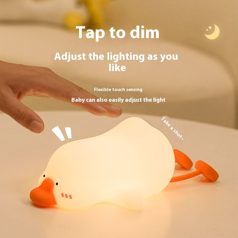 Creative Cute Big White Geese Magic Color Small Night Lamp
