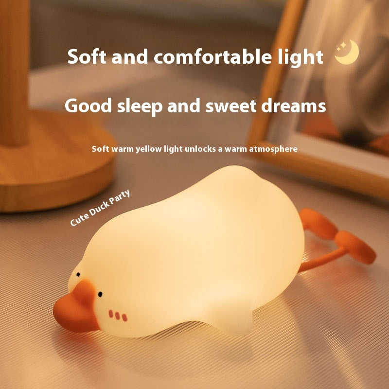 Creative Cute Big White Geese Magic Color Small Night Lamp
