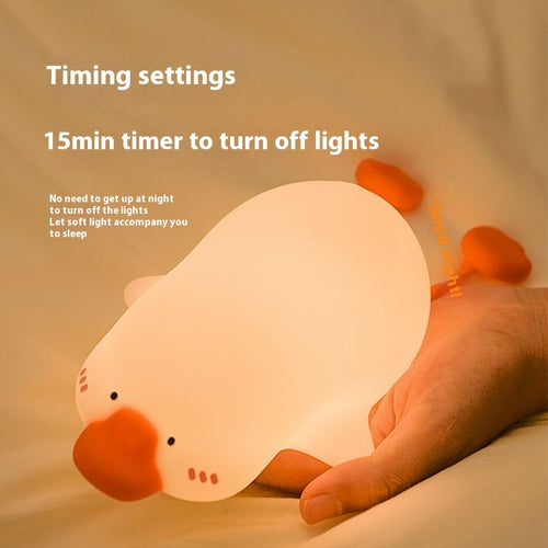 Creative Cute Big White Geese Magic Color Small Night Lamp